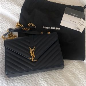 ysl envelope bag black